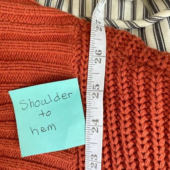 Dress Barn XL burnt orange sweater, one snap in front, bell sleeves. - Picture 7 of 8